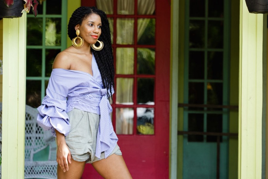 Dramatic sleeves in Colorful Little Haiti Miami – Fashion Steele NYC